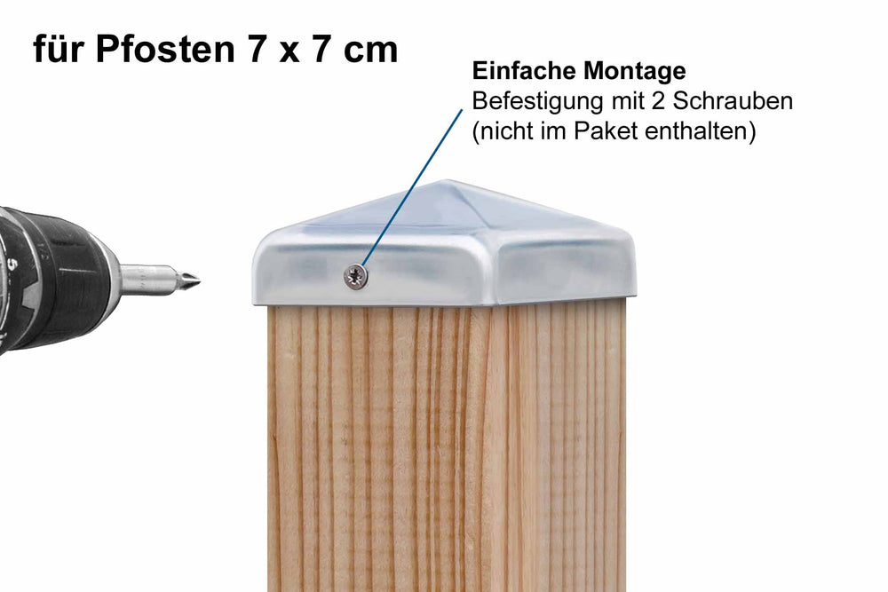 Pfostenkappe Pyramide 7x7cm aus V2A Edelstahl