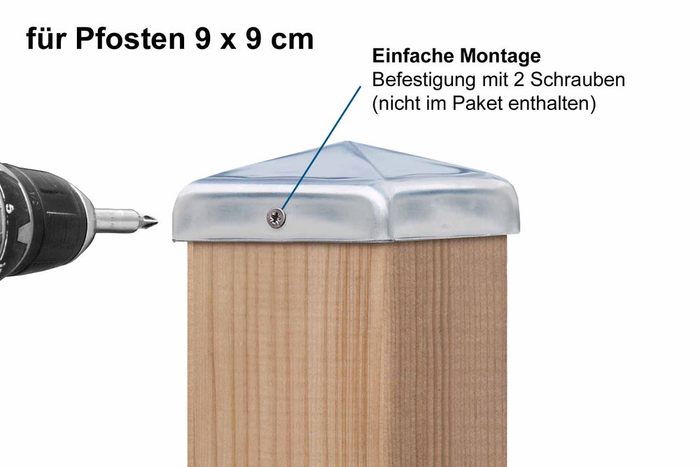 Pfostenkappe Pyramide 9x9cm aus V2A Edelstahl