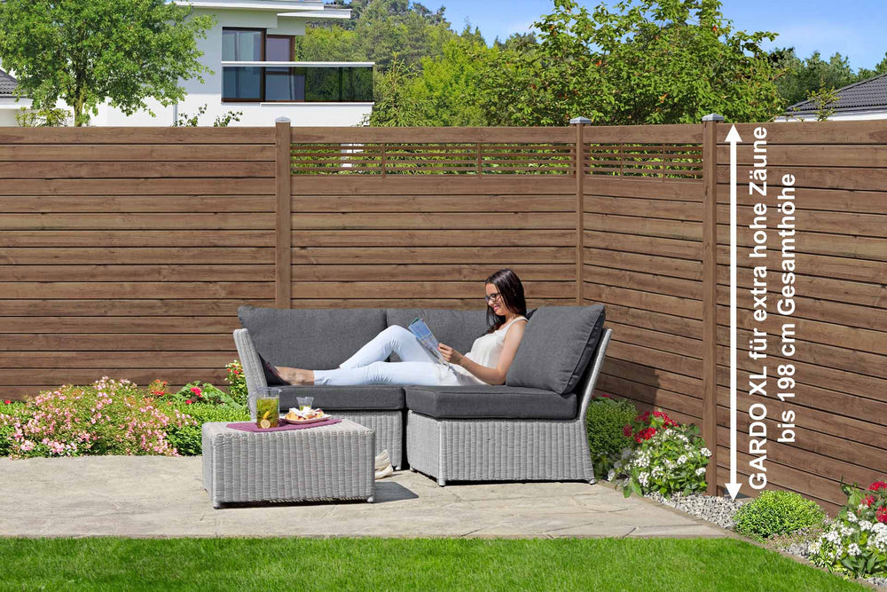 GARDO XL Steckzaun (braun) 180x194cm