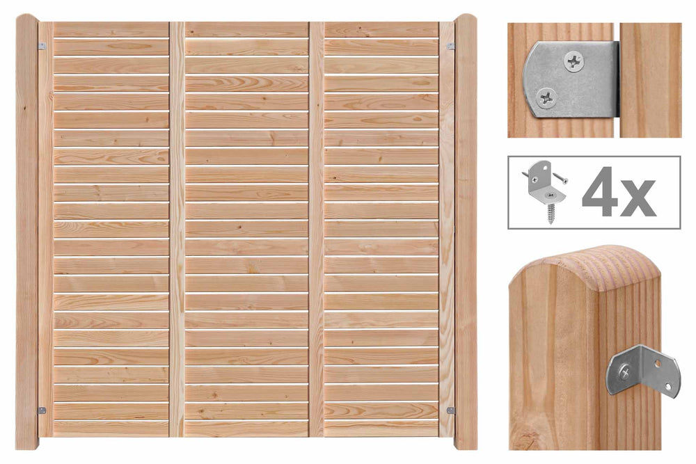 Zaunhalter aus V2A Edelstahl für Holz-Pfosten, 4er-Set, inkl. Schrauben