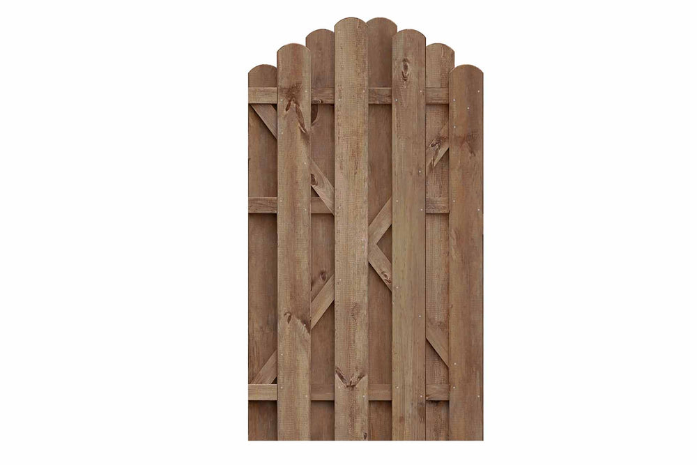BOLEO Gartentor mit Rundbogen (braun) 100x180/160cm