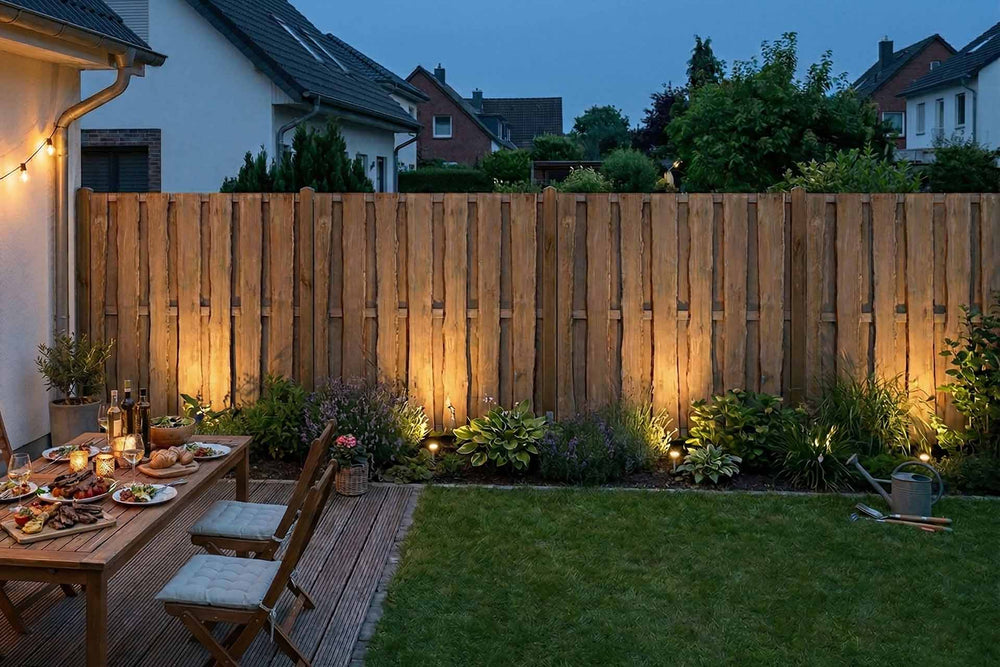 NATURA Bohlenzaun (braun) 180x180cm