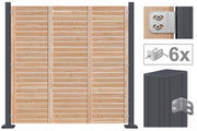PREMIUM-Zaunhalter aus V2A Edelstahl für ALU-Pfosten, 6er-Set, inkl. Schrauben