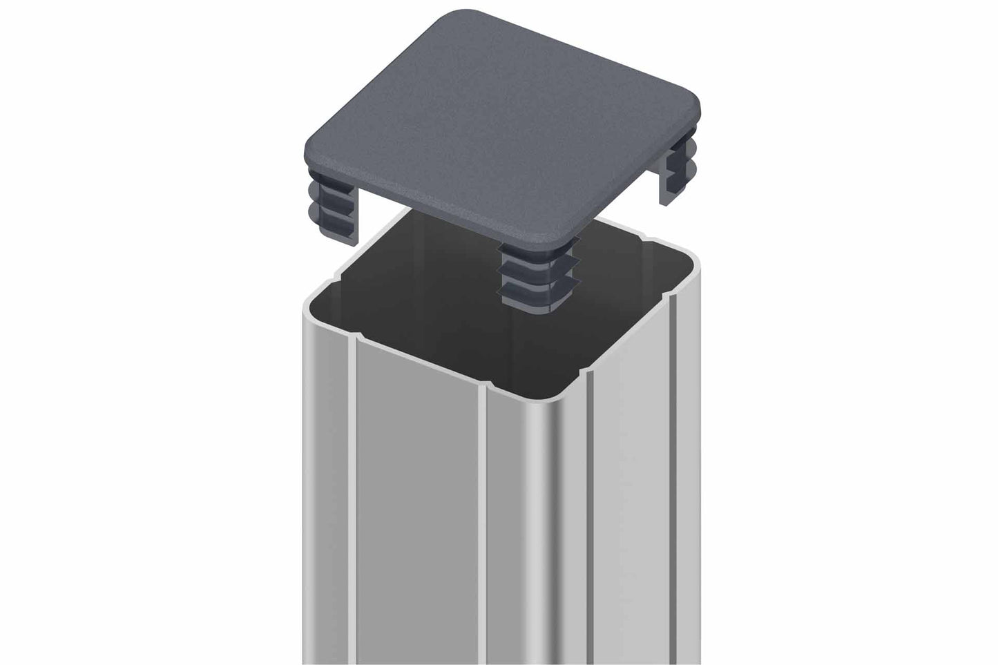 BASIC ALU-Pfosten, silber  7x7x190cm