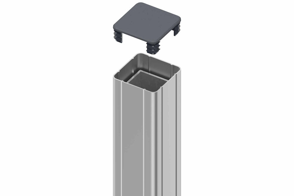 BASIC Alu-Torpfosten 7x7x235 cm 2er-Set (silber) zum Einbetonieren