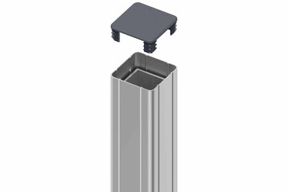 BASIC Alu-Torpfosten 7x7x235 cm 2er-Set (silber) zum Einbetonieren