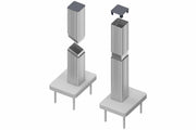 BASIC Alu-Torpfosten 7x7x190 cm 2er-Set (silber) zum Aufdübeln