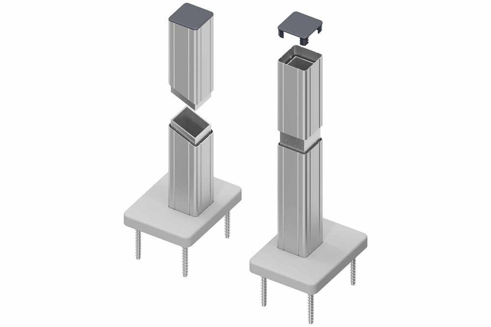 BASIC Alu-Torpfosten 7x7x190 cm 2er-Set (silber) zum Aufdübeln