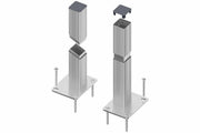 BASIC Alu-Torpfosten 7x7x190 cm 2er-Set (silber) zum Aufdübeln