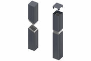 BASIC Alu-Torpfosten 7x7x235 cm 2er-Set (anthrazit) zum Einbetonieren