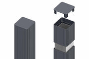 BASIC Alu-Torpfosten 7x7x235 cm 2er-Set (anthrazit) zum Einbetonieren