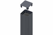 BASIC Alu-Torpfosten 7x7x235 cm 2er-Set (anthrazit) zum Einbetonieren