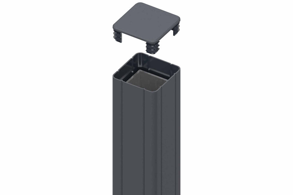 BASIC Alu-Torpfosten 7x7x235 cm 2er-Set (anthrazit) zum Einbetonieren