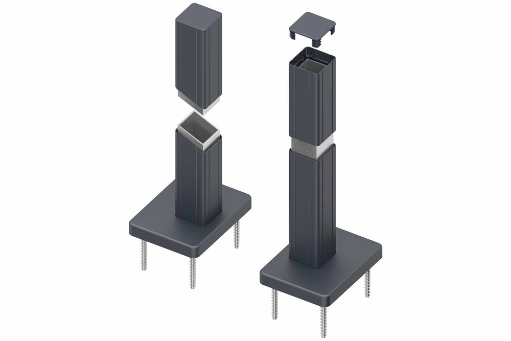 BASIC Alu-Torpfosten 7x7x190 cm 2er-Set (anthrazit) zum Aufdübeln