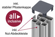 EASY-FENCE ALU-Pfosten, silber 7x7x190cm