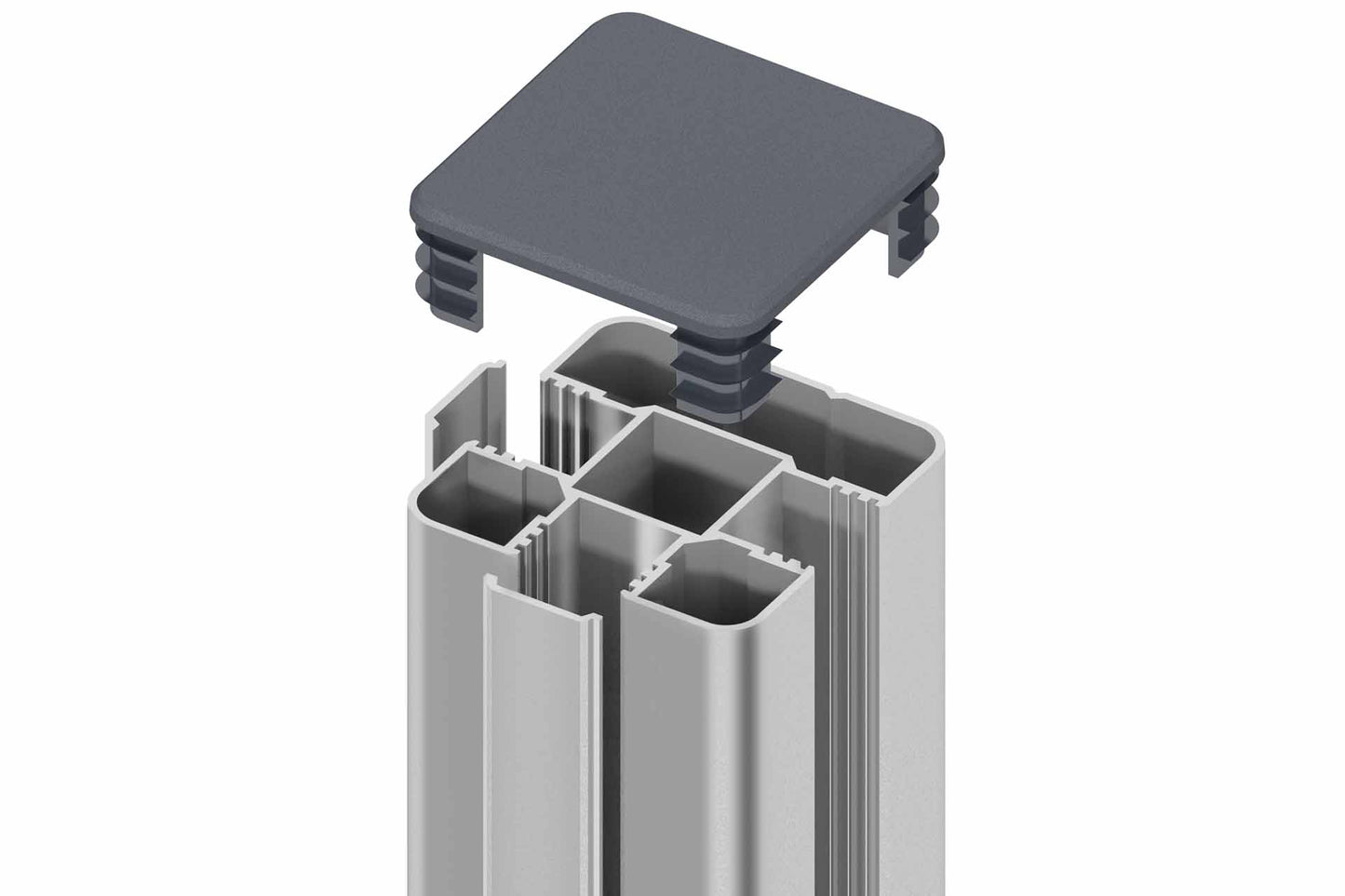 EASY-FENCE ALU-Pfosten, silber 7x7x100cm