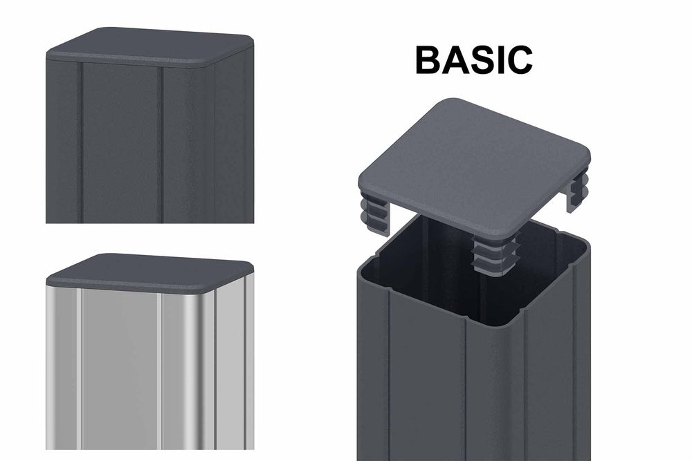 BASIC ALU-Pfosten, anthrazit  7x7x100cm