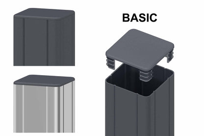 BASIC ALU-Pfosten, silber  7x7x190cm