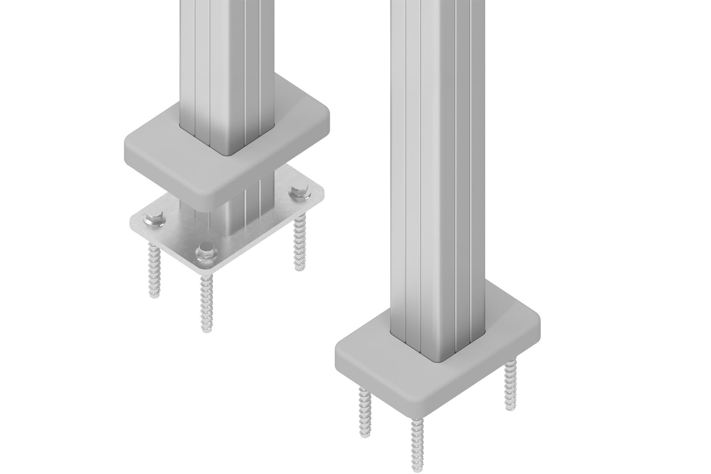 EASY-FENCE Pfosten (Set zum Aufschrauben) 7x7x100cm, Silber