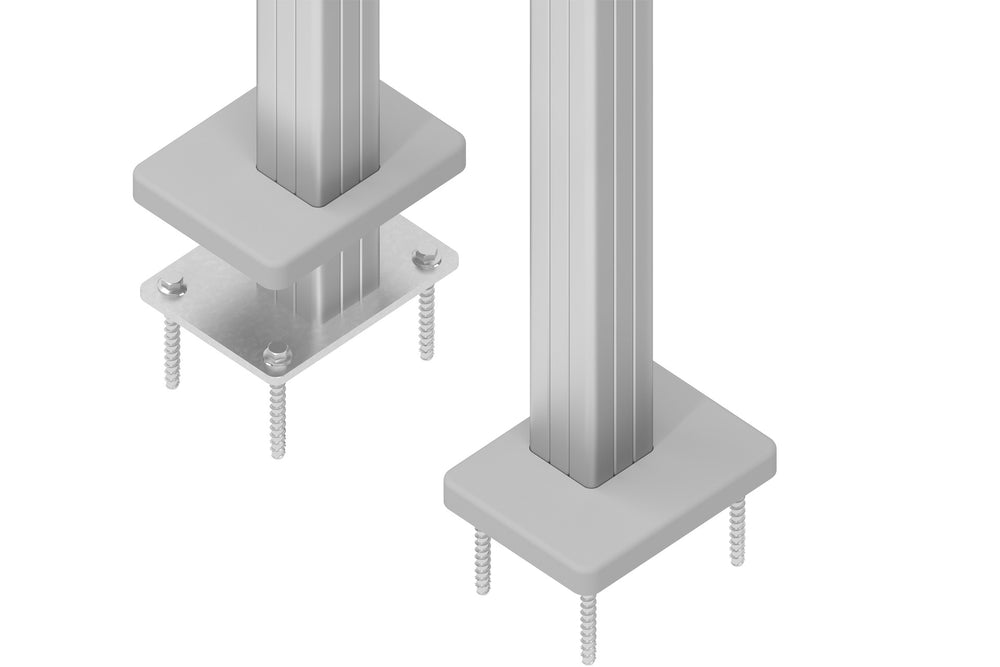 Pfostenträger-Abdeckung für Alu-Tor-Pfosten 2er-Set, silber 15x20x2cm