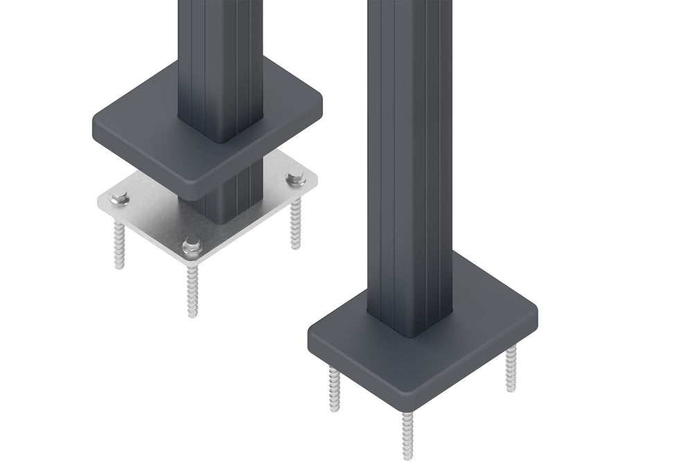 Pfostenträger-Abdeckung für Alu-Tor-Pfosten 2er-Set, anthrazit 15x20x2cm