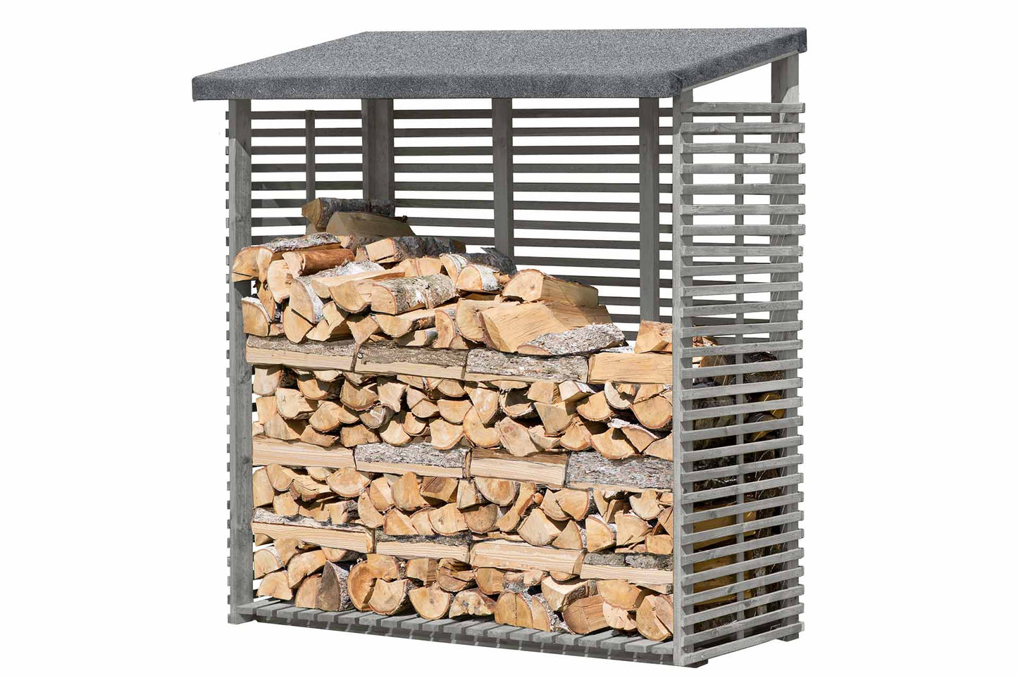 Kaminholzregal FLAMMO S mit Rückwand, grau 1,8 m³