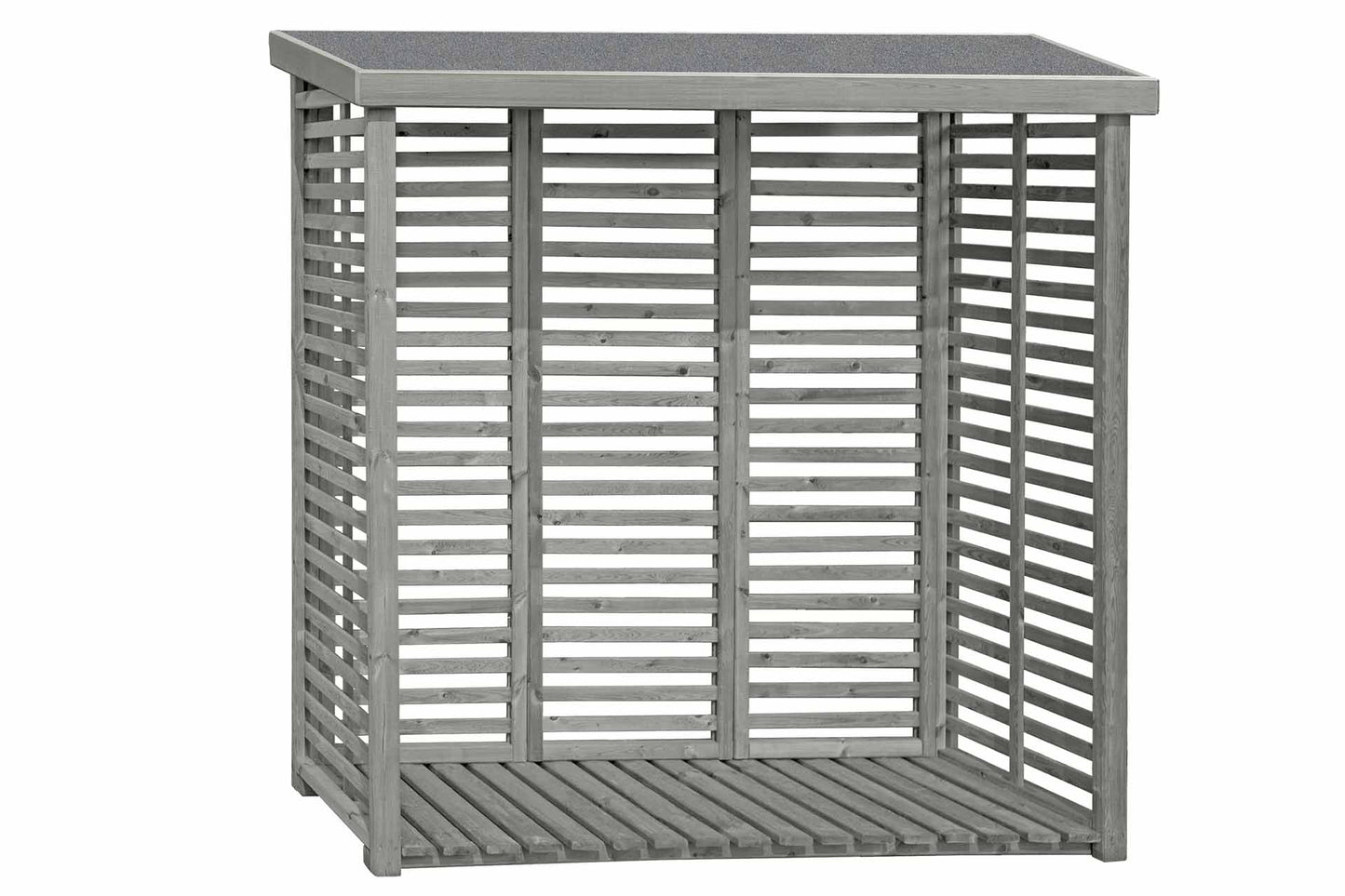 Kaminholzregal FLAMMO L mit Rückwand, grau 2,0 m³