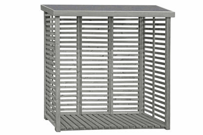 Kaminholzregal FLAMMO L mit Rückwand, grau 2,0 m³