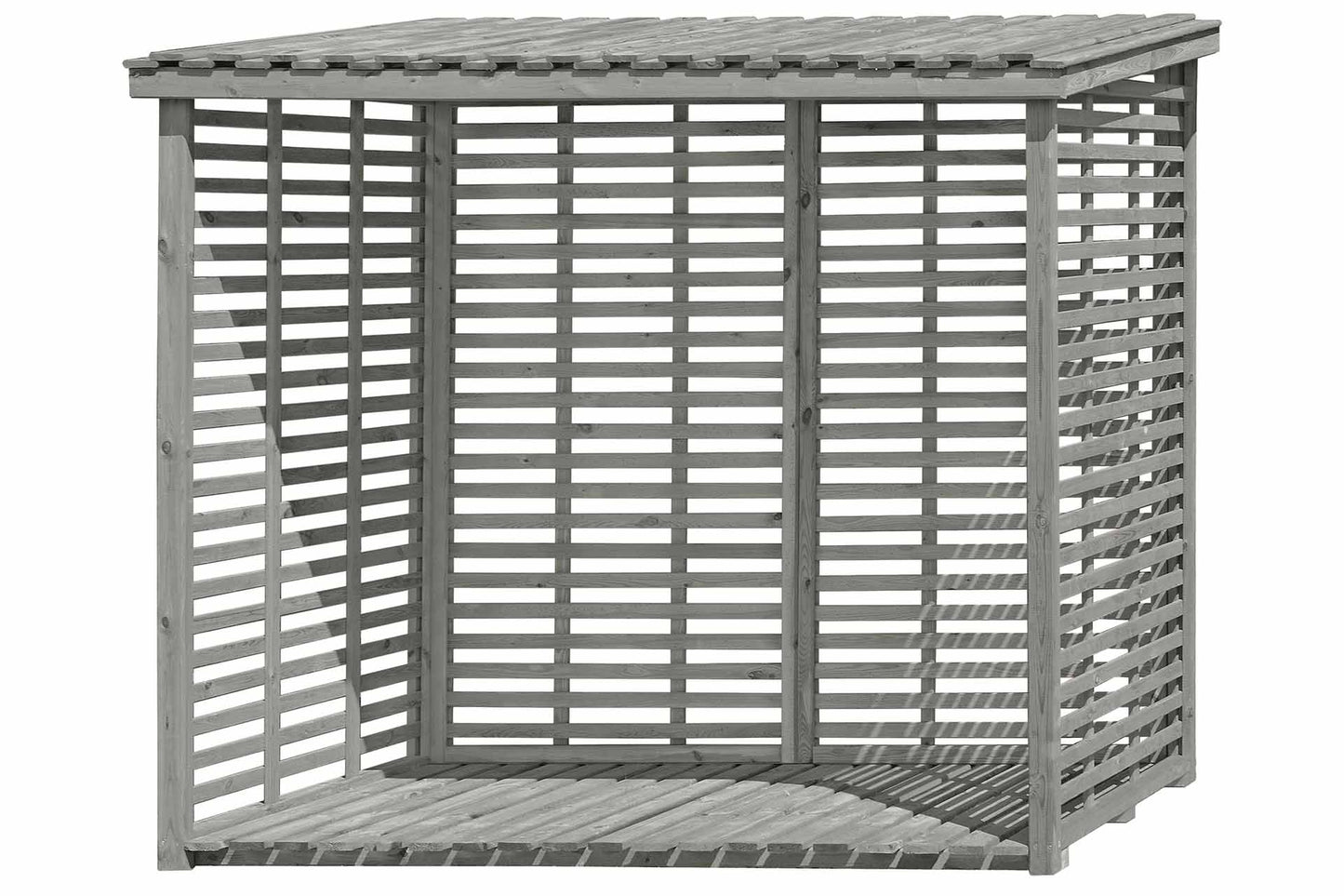 Kaminholzregal FLAMMO XL mit Rückwand, grau 3,8 m³