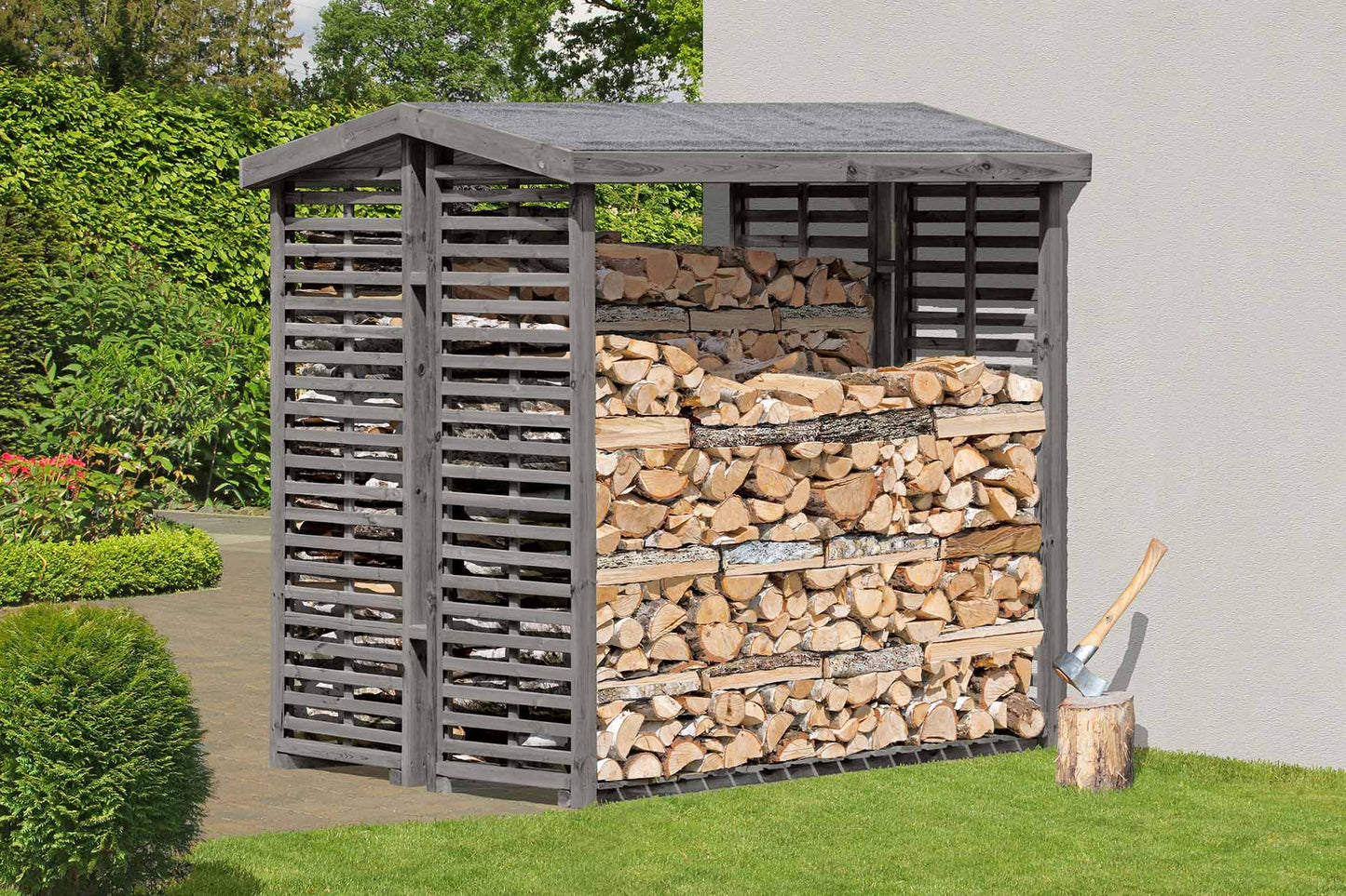 Kaminholzregal FLAMMO L, grau 2,3 m³