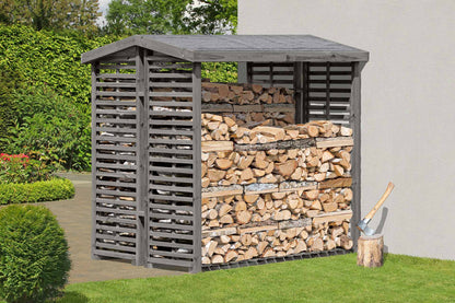 Kaminholzregal FLAMMO L, grau 2,3 m³