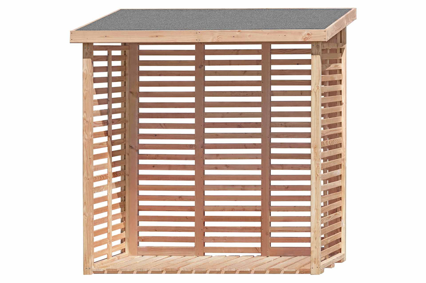 Kaminholzregal KAMO L mit Rückwand, Lärche 2,0 m³