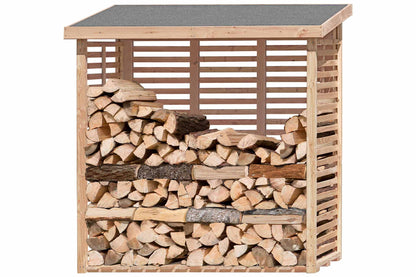Kaminholzregal KAMO L mit Rückwand, Lärche 2,0 m³