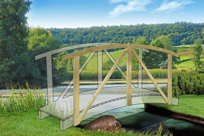 Handlauf für Gartenteichbrücke L=240cm