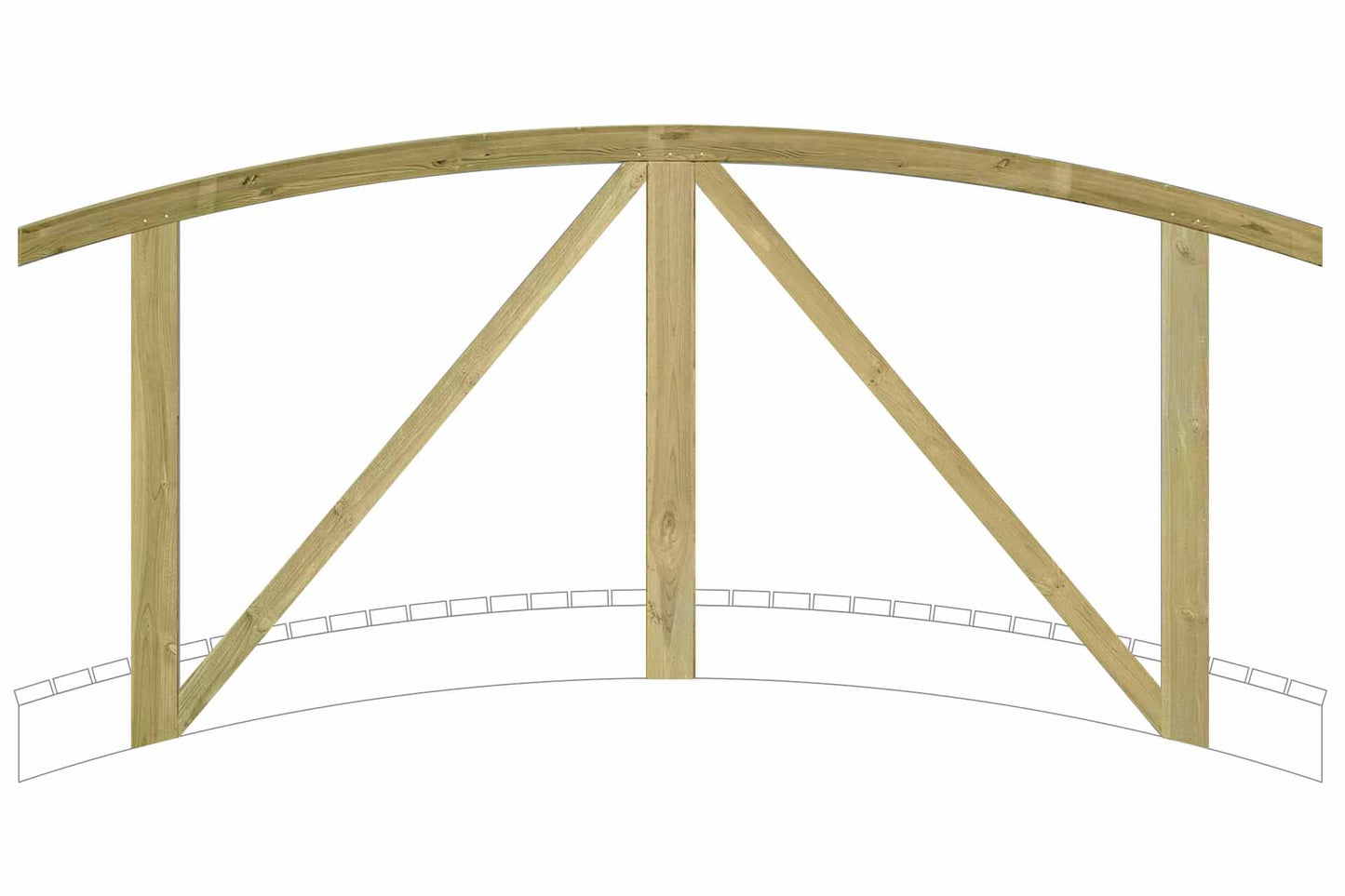 Handlauf für Gartenteichbrücke L=240cm