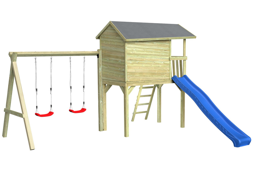 CRAZY Benny Design-Spielhaus mit Schaukel