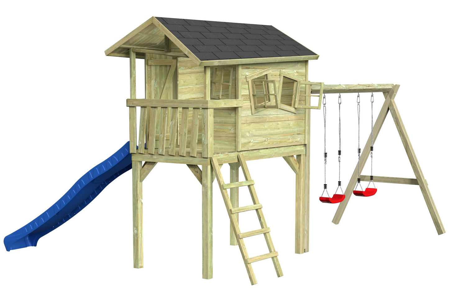 CRAZY Benny Design-Spielhaus mit Schaukel