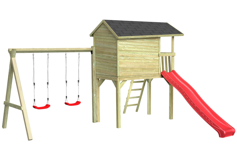 CRAZY Benny Design-Spielhaus mit Schaukel
