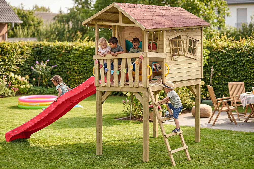 CRAZY Benny Design-Spielhaus auf Stelzen