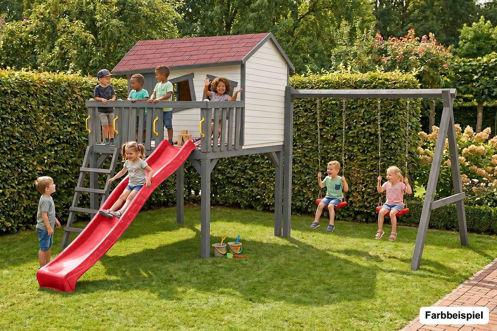 CRAZY Maxi Design-Baumhaus mit Schaukel