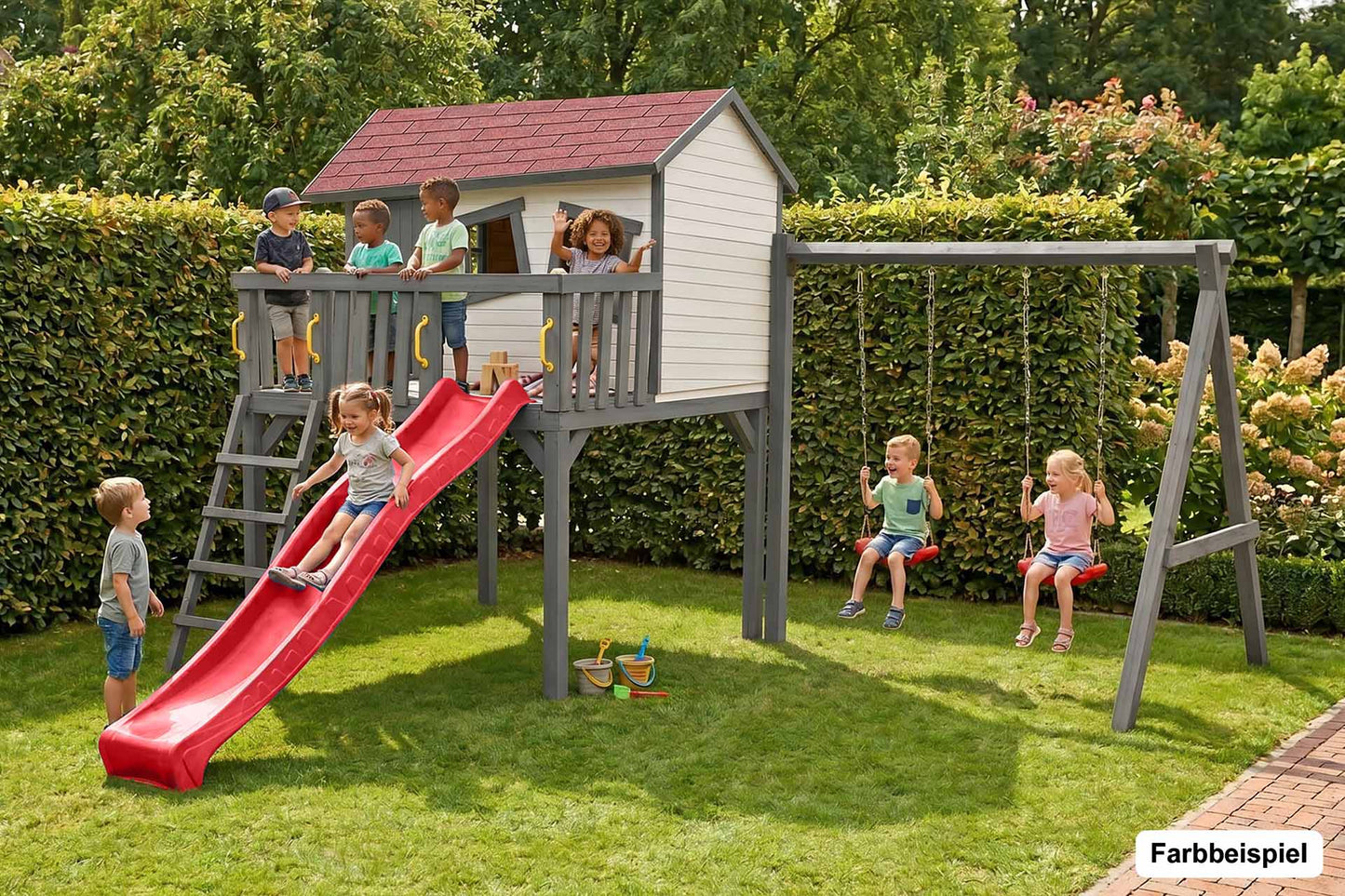 CRAZY Maxi Design-Baumhaus mit Schaukel