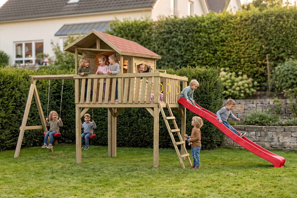 CRAZY Maxi Design-Baumhaus mit Schaukel