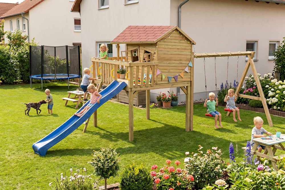 CRAZY Maxi Design-Baumhaus mit Schaukel