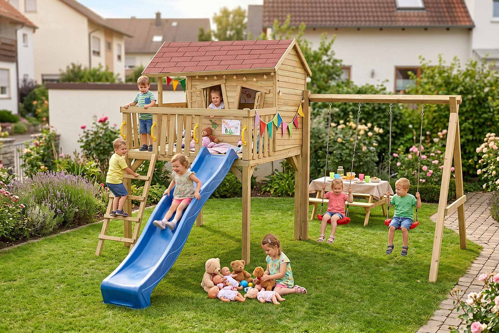 CRAZY Maxi Design-Baumhaus mit Schaukel