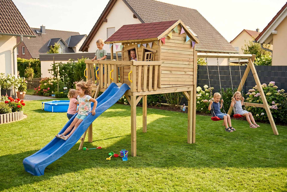 CRAZY Maxi Design-Baumhaus mit Schaukel