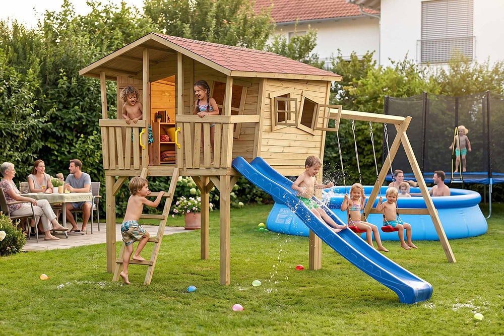 CRAZY Leon Design-Stelzenhaus mit Schaukel