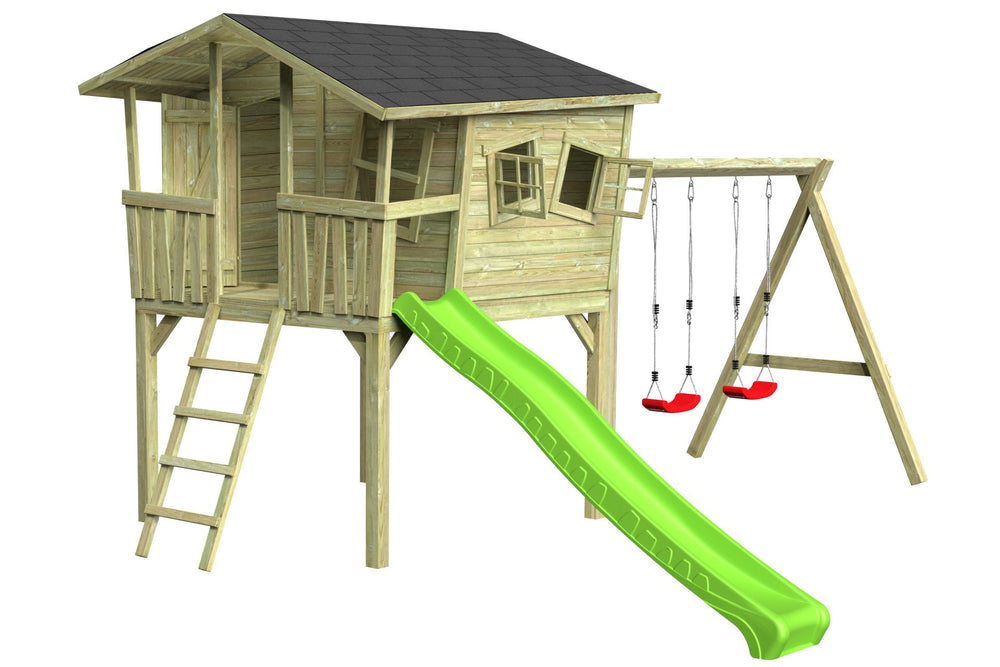 CRAZY Leon Design-Stelzenhaus mit Schaukel