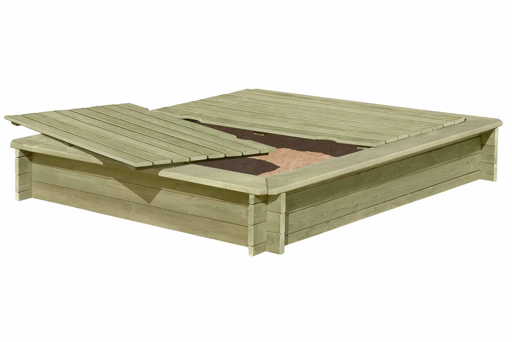 Sandkastenabdeckung aus Holz für Sandkästen 180 x 180 cm