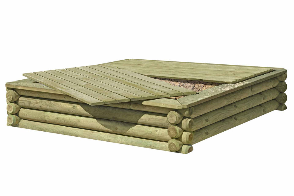 Sandkastenabdeckung aus Holz für Sandkästen 180 x 180 cm