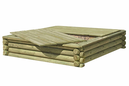 Sandkastenabdeckung aus Holz für Sandkästen 180 x 180 cm